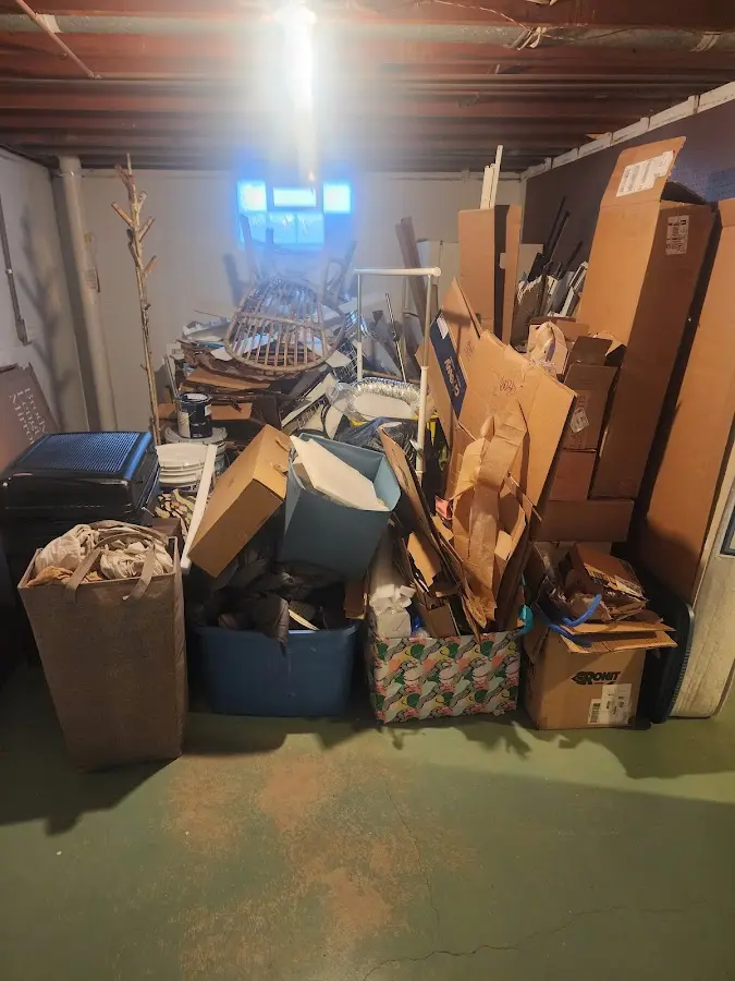 Roll-off dumpster container at job site for 20 Yard Dumpster Rental in Fortville